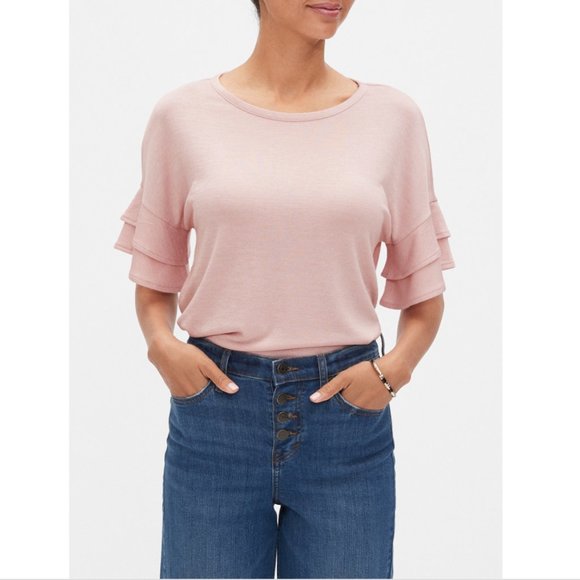 Banana Republic Factory Tops - Banana Republic LuxeSpun Flutter Sleeve Top